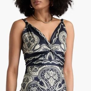 Caroline Constas Twisted Paisley-Print Maxi Dress